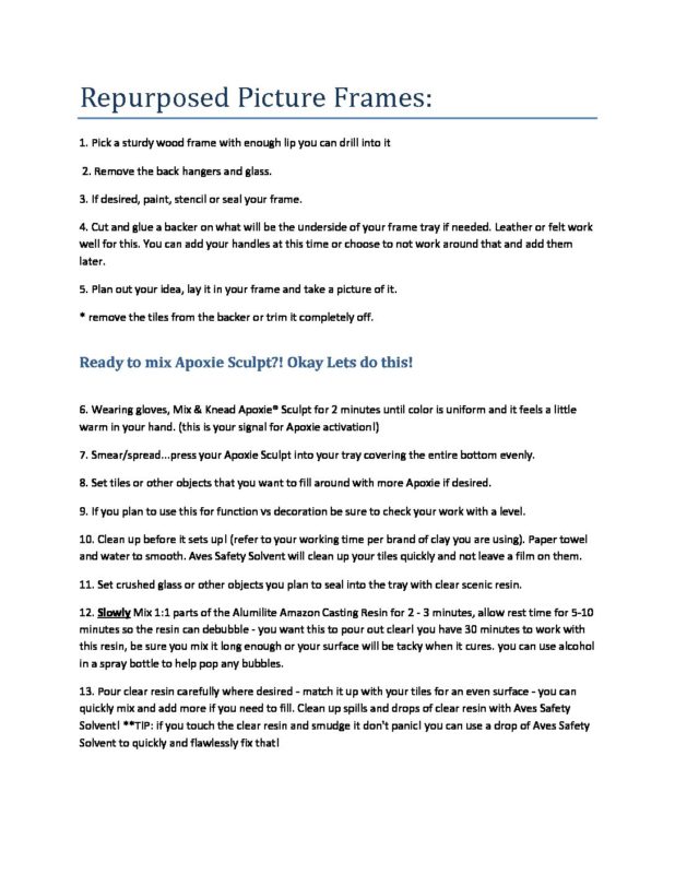 Repurposed Picture Frames Attachment Aves Maker of Fine Clays and Maches, Apoxie Sculpt